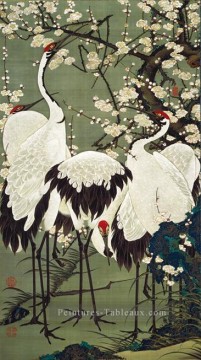 Japonais œuvres - fleurs de prunier et grues ITO Jakuchu japonais